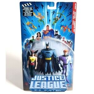 2004 DC Mattel BATMAN HAWKGIRL And ELONGATED MAN Justice League Unlimited 3-pack
